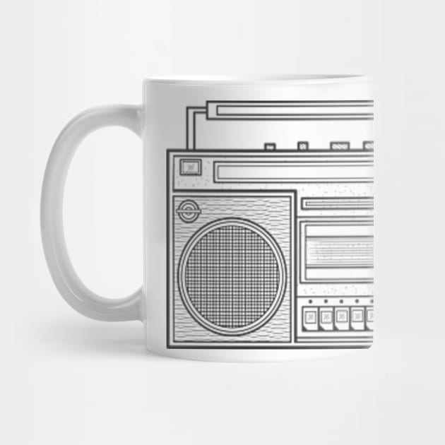 Line Art Vintage Boombox by milhad